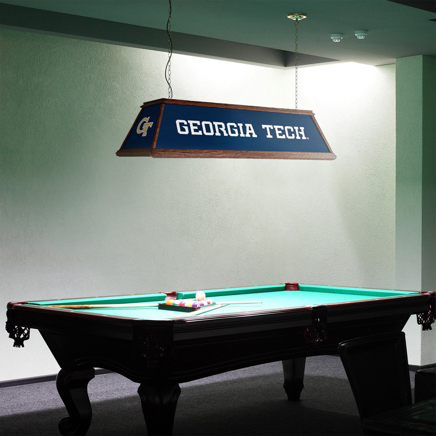The Fan-Brand Georgia Tech Premium Wood Pool Table Light - view number 3