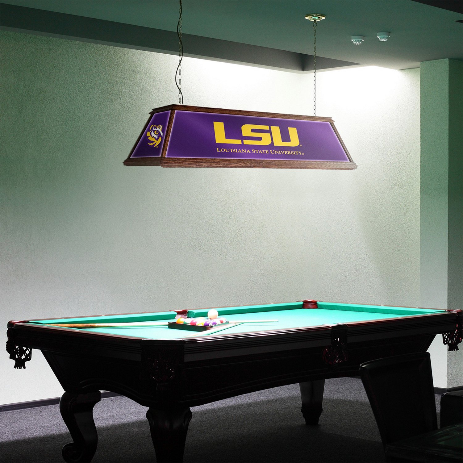 The Fan-Brand Louisiana State University Premium Wood Pool Table Light - view number 3