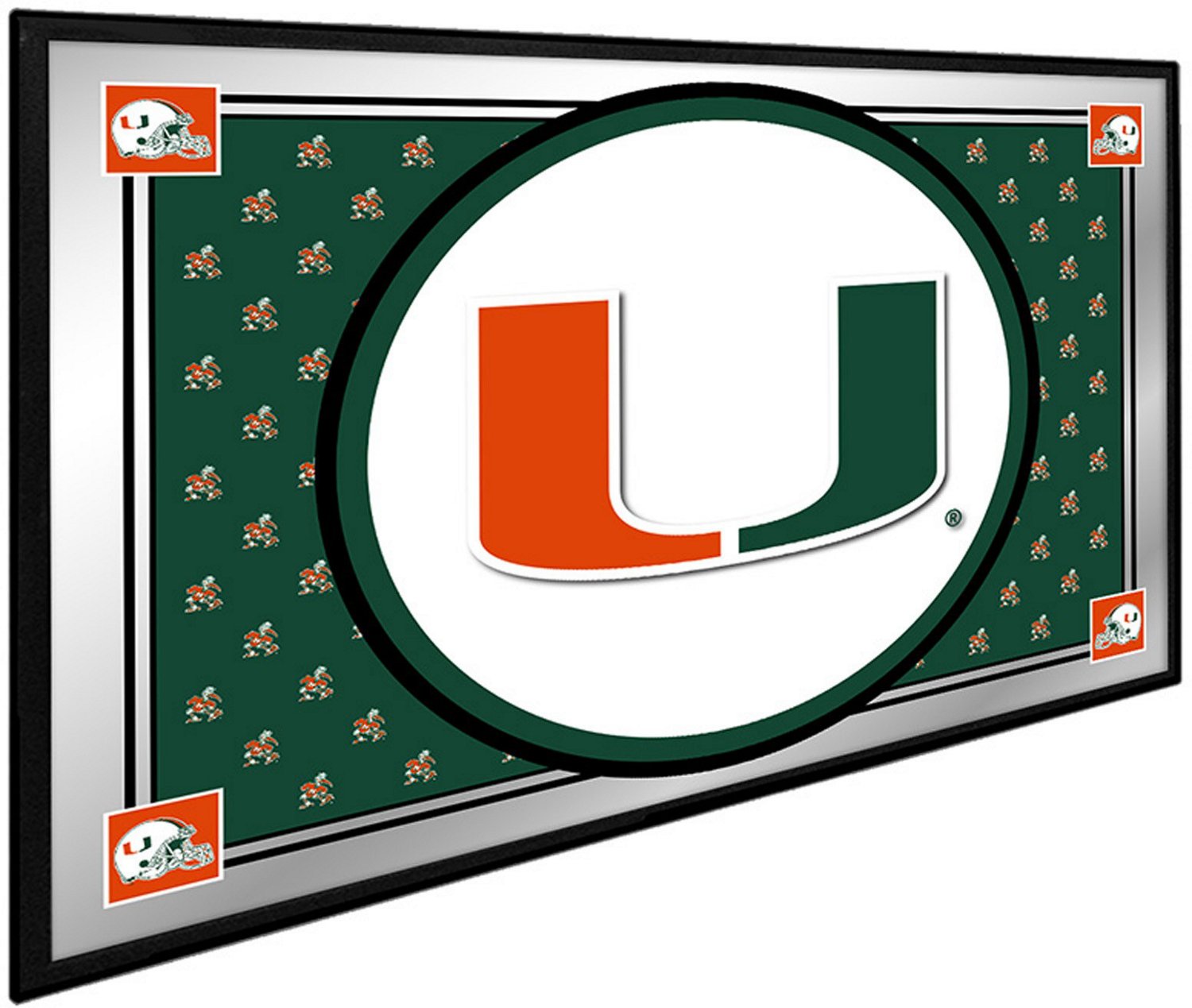 The Fan-Brand University of Miami Team Spirit Framed Mirrored Wall Sign - view number 2