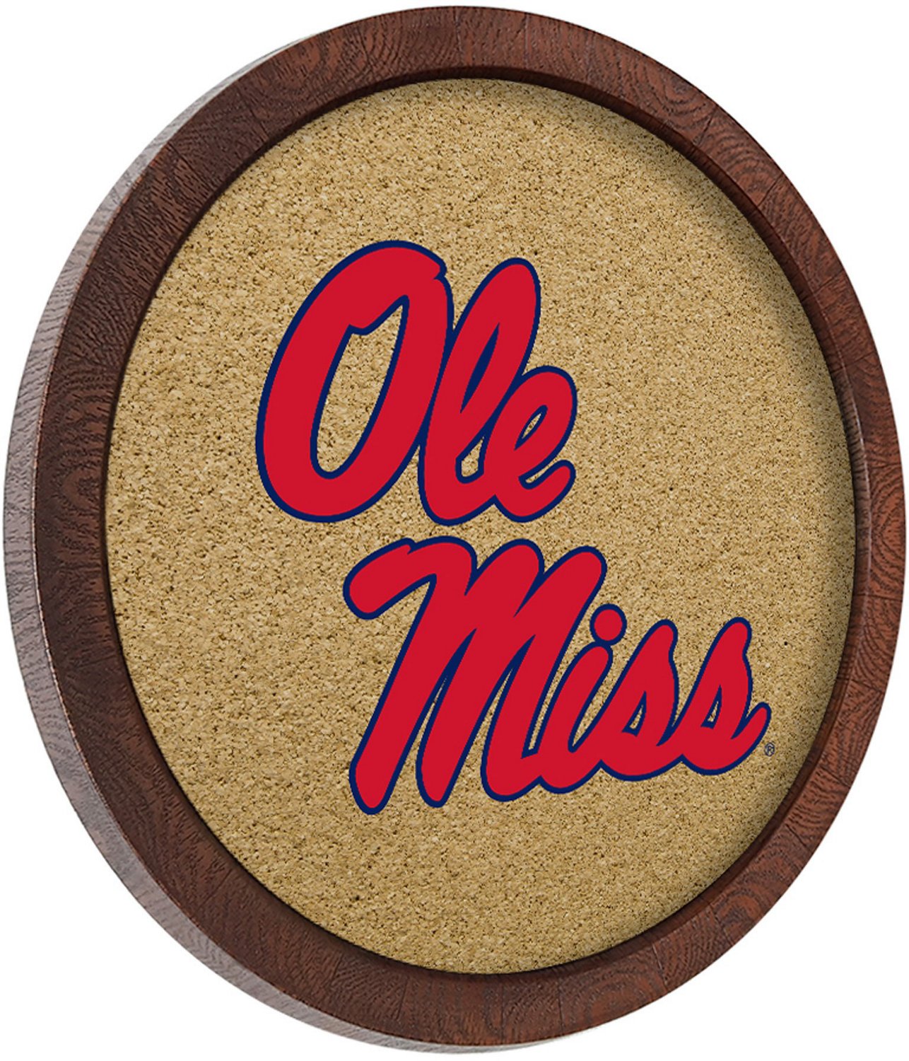 The Fan-Brand University of Mississippi “Faux” Barrel Framed Cork Board - view number 2