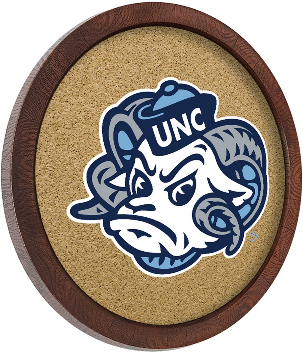 The Fan-Brand University of North Carolina Mascot “Faux” Barrel Framed Cork Board - view number 2