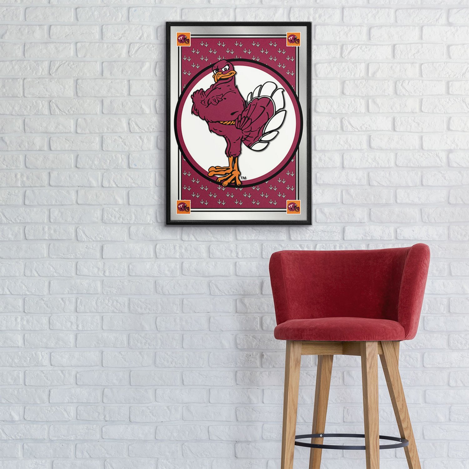 The Fan-Brand Virginia Tech Team Spirit Mascot Framed Mirrored Wall Sign - view number 3