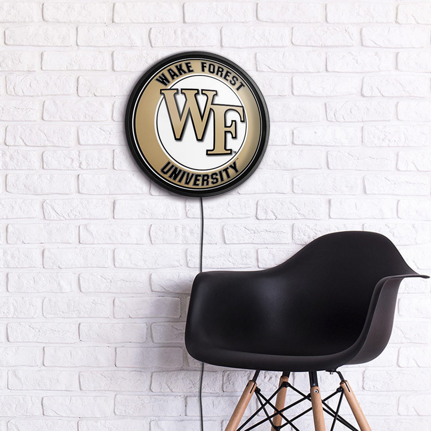 The Fan-Brand Wake Forest University Round Slimline Lighted Wall Sign - view number 4