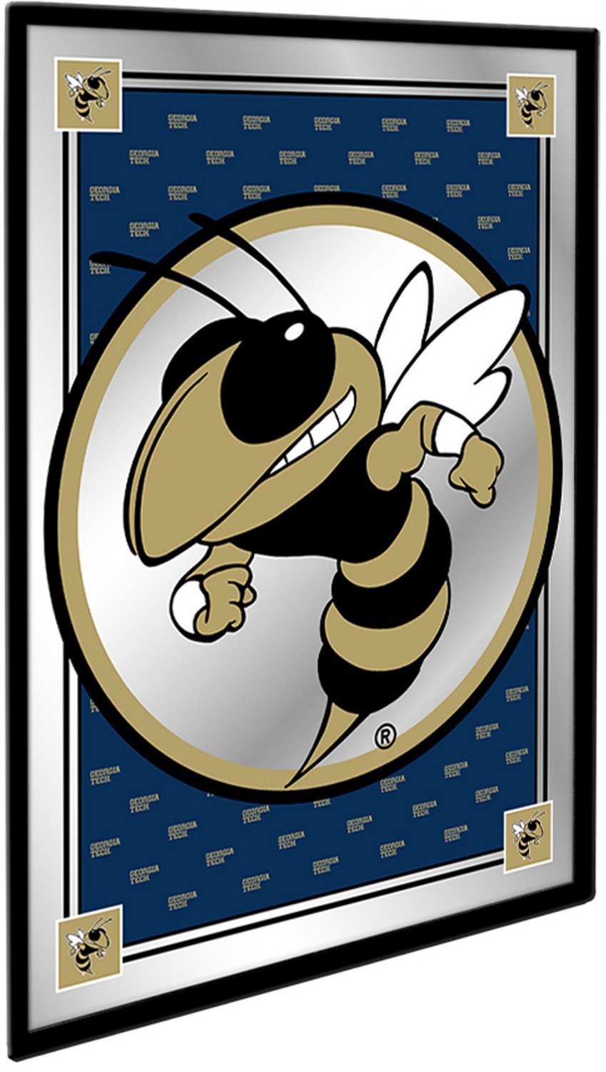 The Fan-Brand Georgia Tech Team Spirit Mascot Framed Mirrored Wall Sign - view number 2