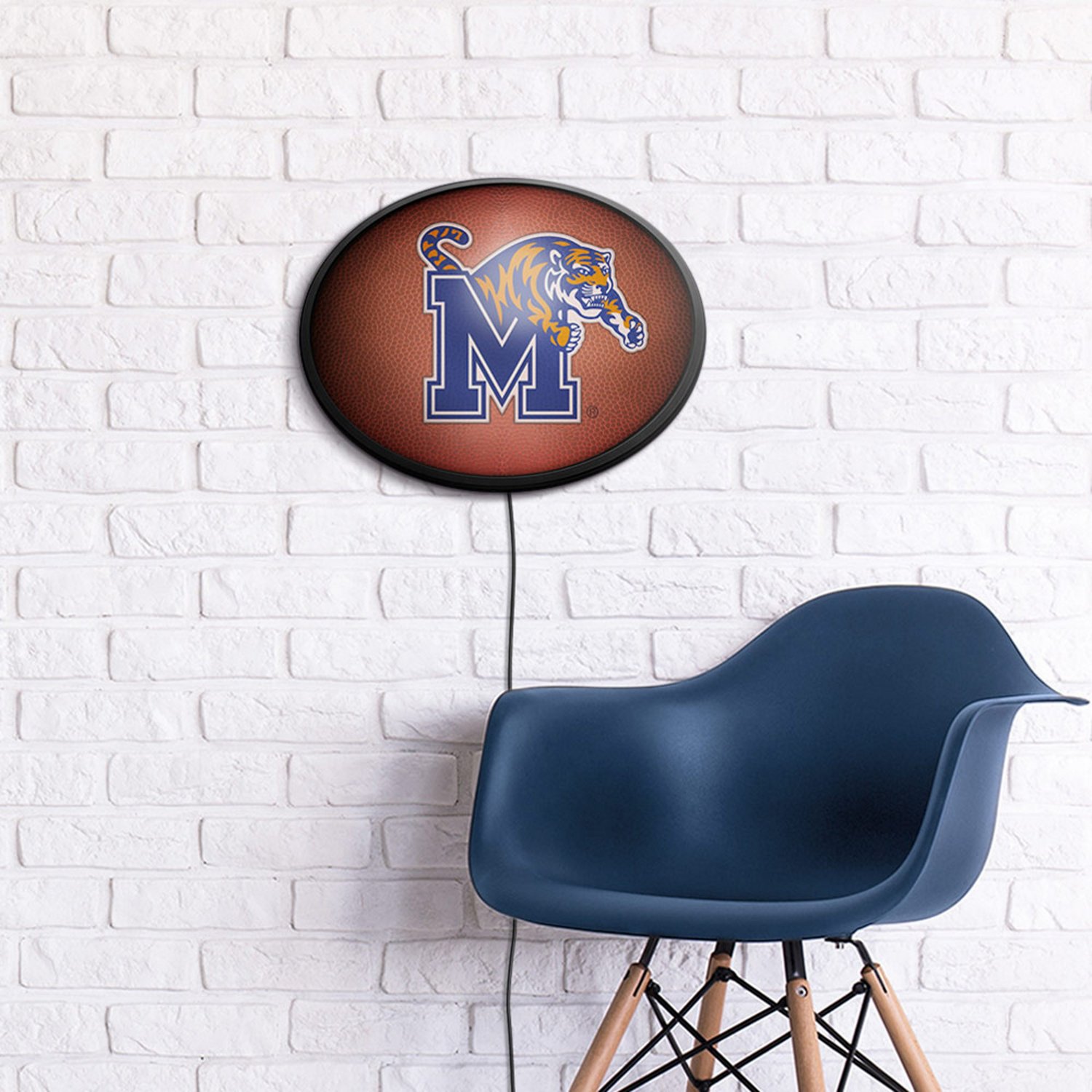 The Fan-Brand University of Memphis Pigskin Oval Slimline Lighted Sign - view number 4