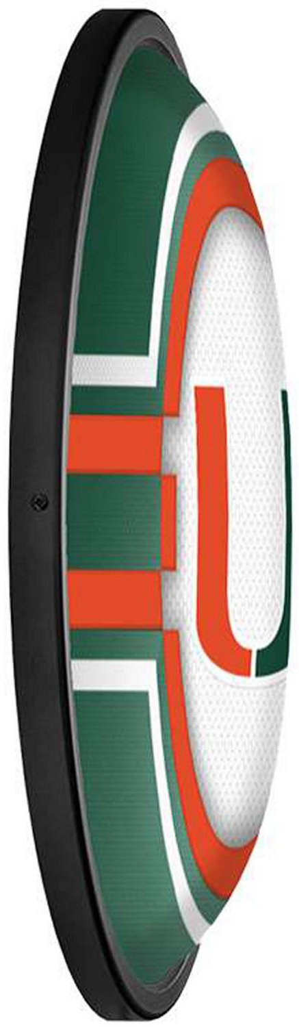 The Fan-Brand University of Miami Green Oval Slimline Lighted Wall Sign - view number 3