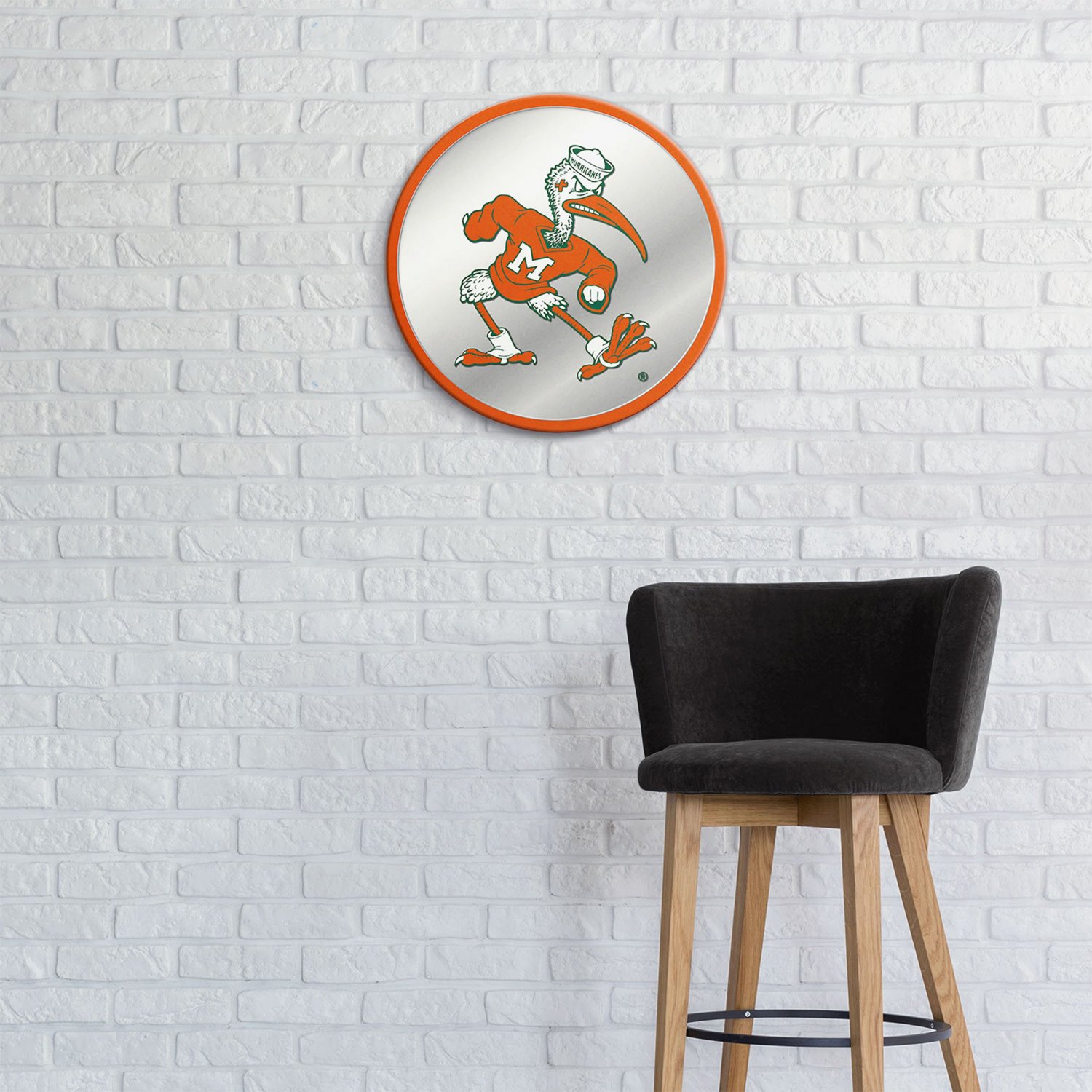 The Fan-Brand University of Miami Mascot Modern Disc Mirrored Wall Sign - view number 3