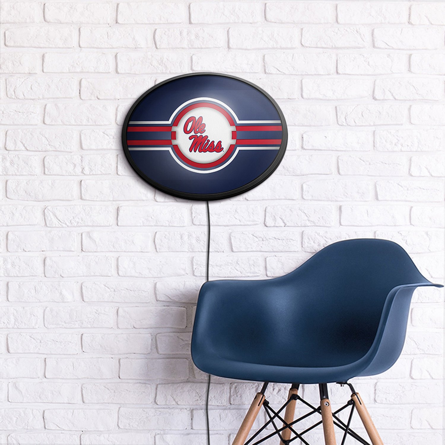 The Fan-Brand University of Mississippi Oval Slimline Lighted Wall Sign - view number 3