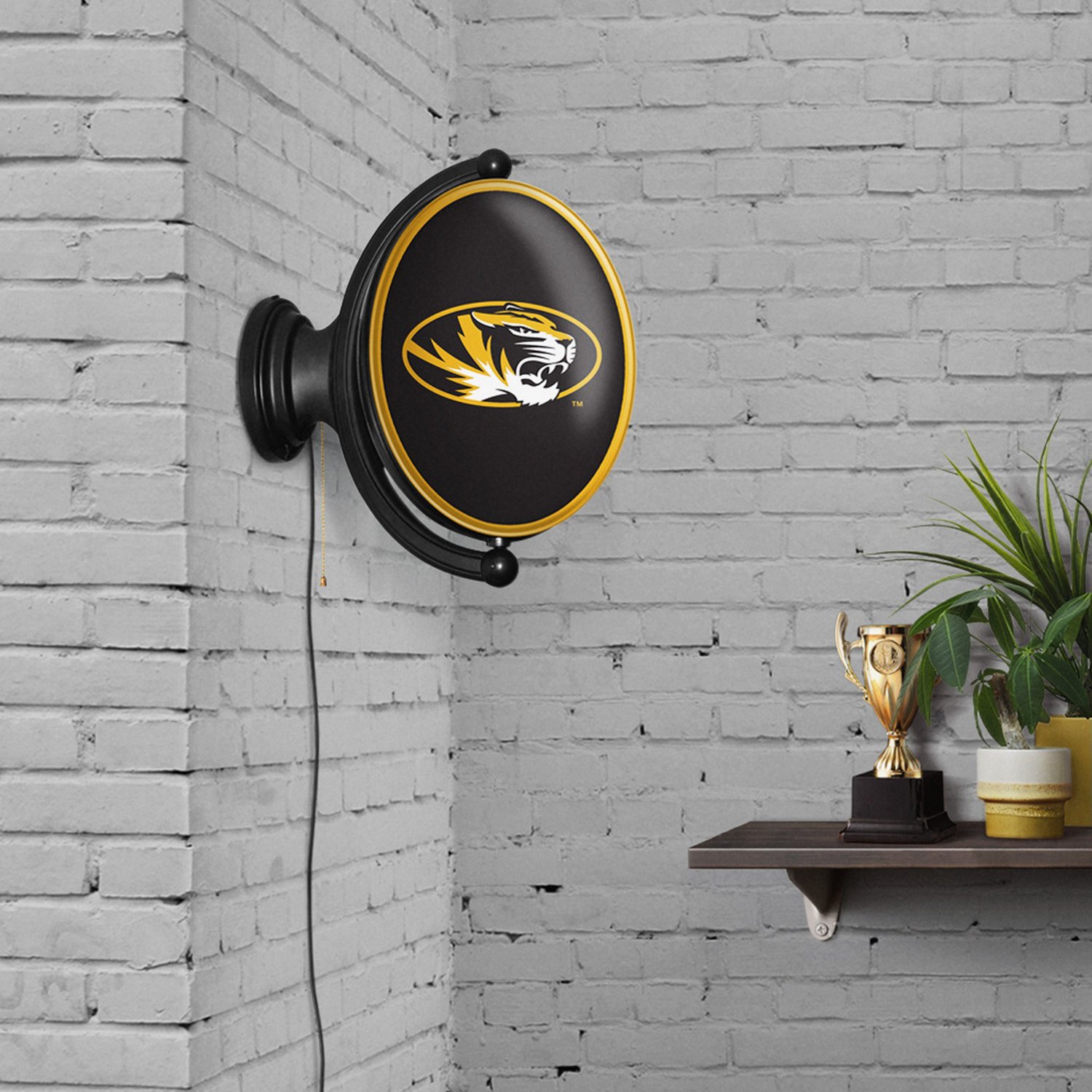 The Fan-Brand University of Missouri Oval Rotating Lighted Sign - view number 4