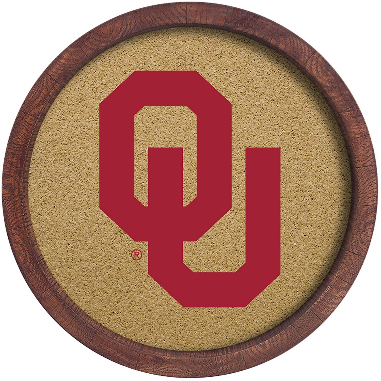 The Fan-Brand University of Oklahoma “Faux” Barrel Framed Cork Board - view number 1