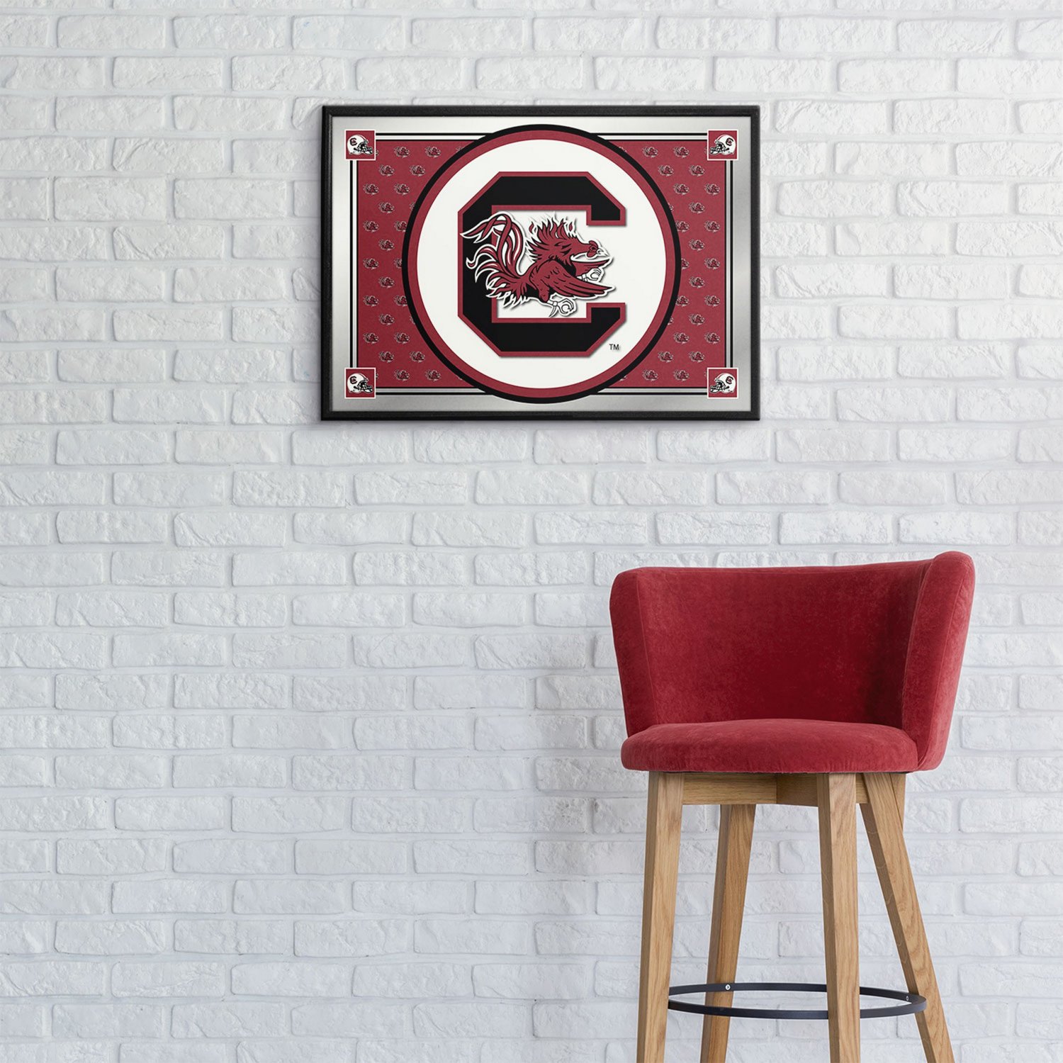 The Fan-Brand University of South Carolina Team Spirit Framed Mirrored Wall Sign - view number 3