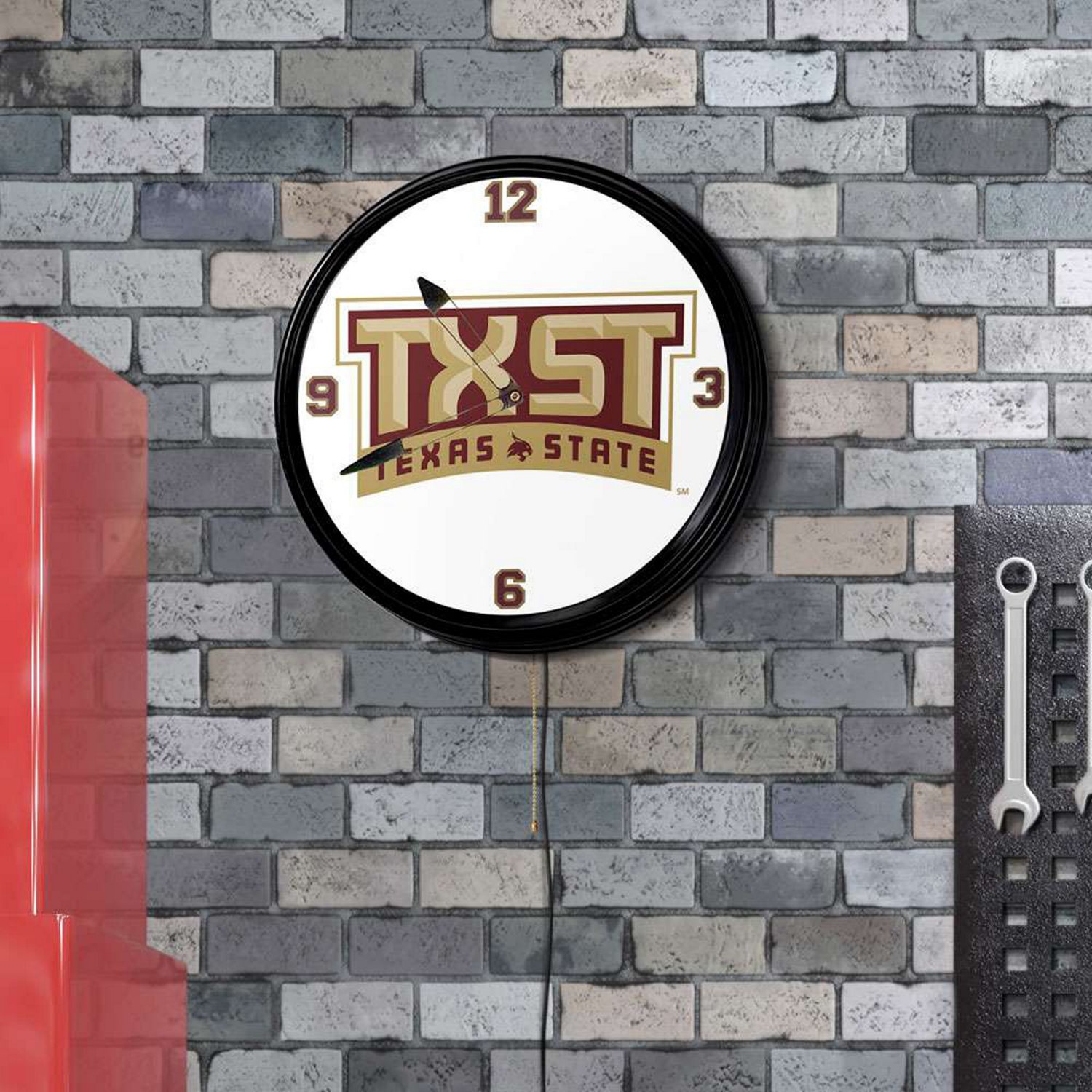 The Fan-Brand Texas State University TXST Retro Lighted Wall Clock - view number 4