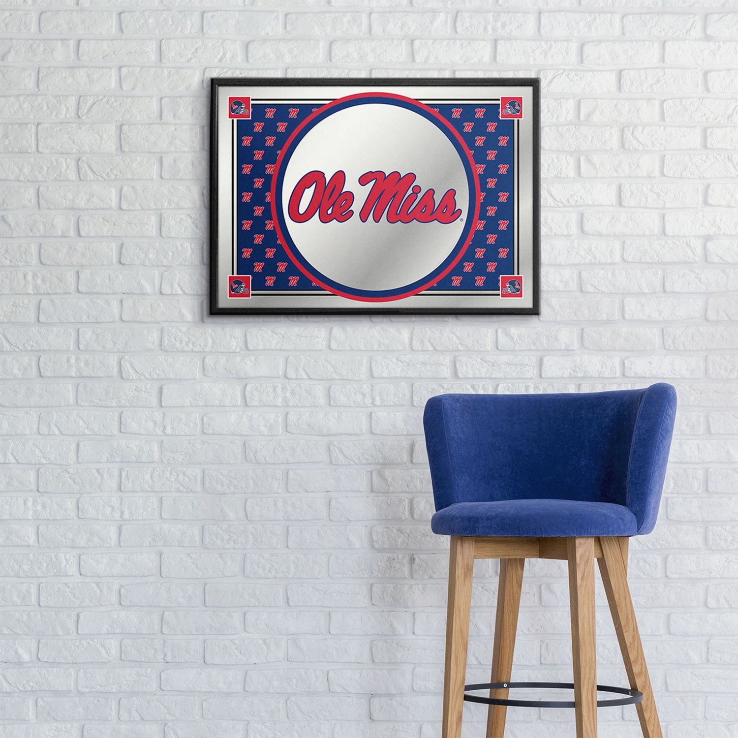 The Fan-Brand University of Mississippi Team Spirit Framed Mirrored Wall Sign - view number 3