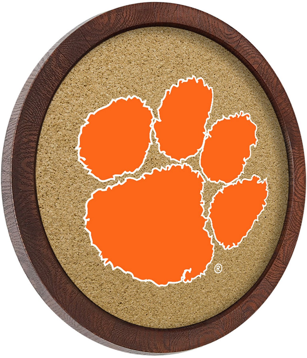 The Fan-Brand Clemson University “Faux” Barrel Framed Cork Board - view number 2