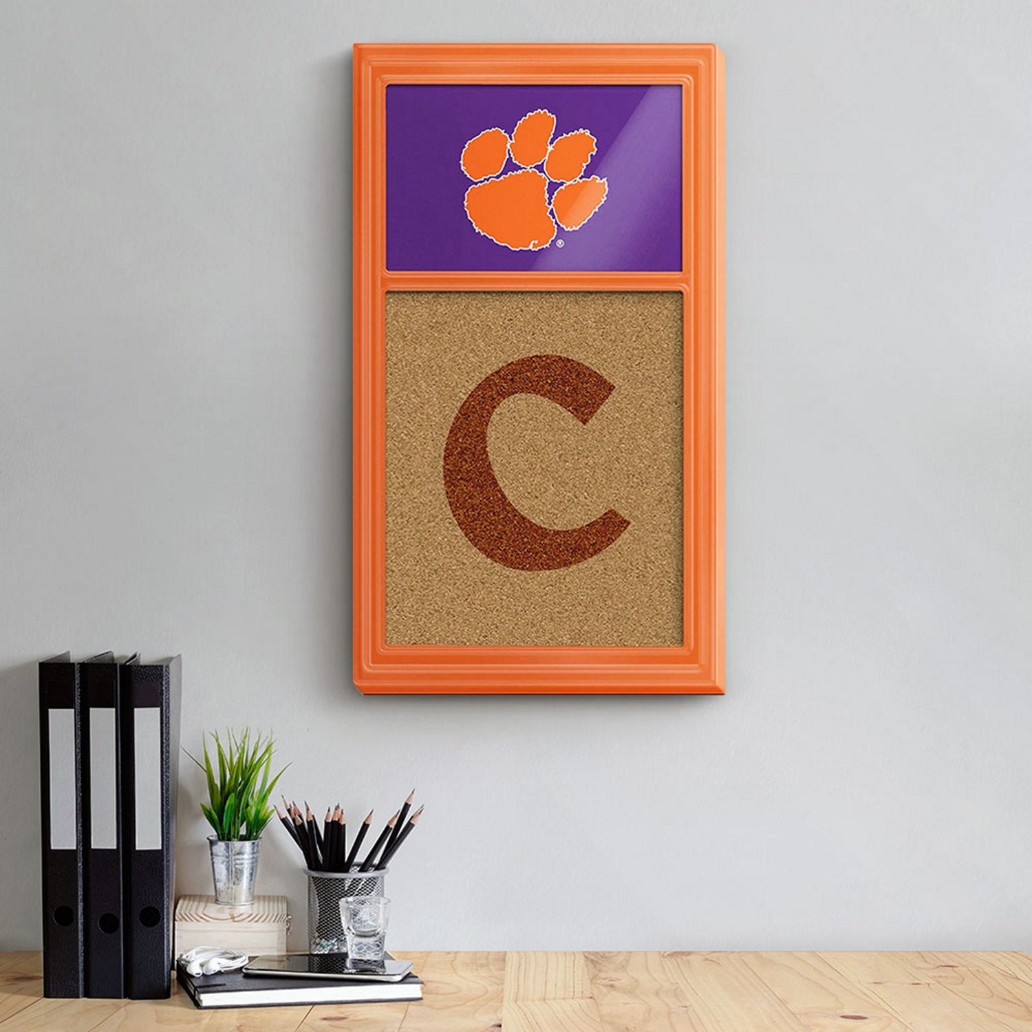 The Fan-Brand Clemson University Dual Logo Cork Note Board - view number 3