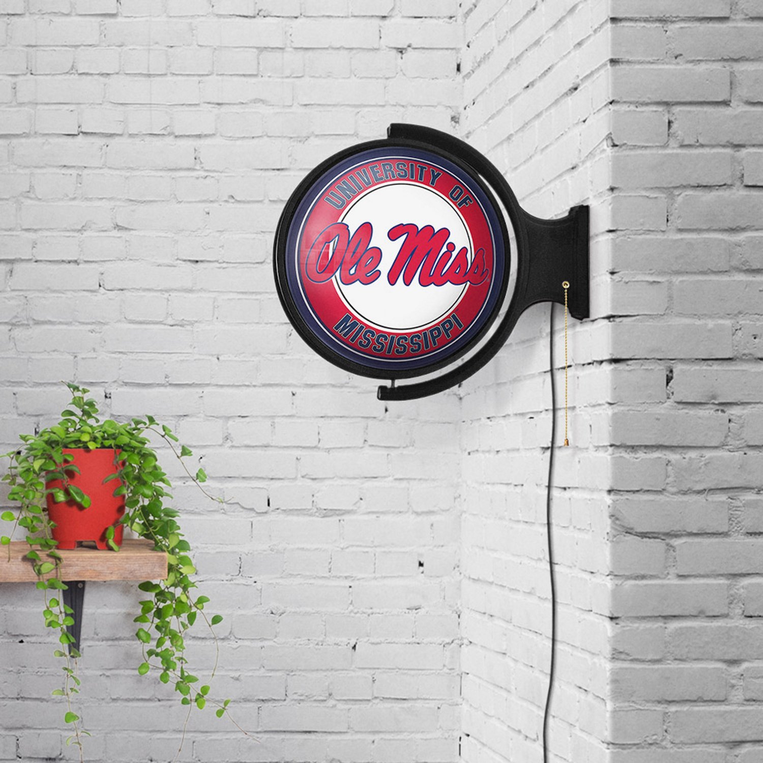 The Fan-Brand University of Mississippi Round Rotating Lighted Sign  - view number 3