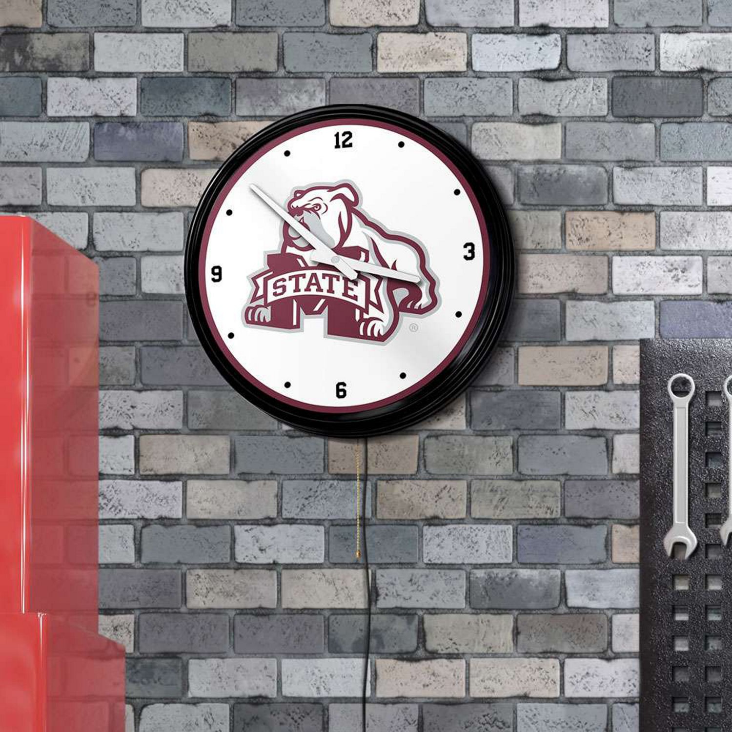 The Fan-Brand Mississippi State University Bulldog Retro Lighted Wall Clock - view number 4