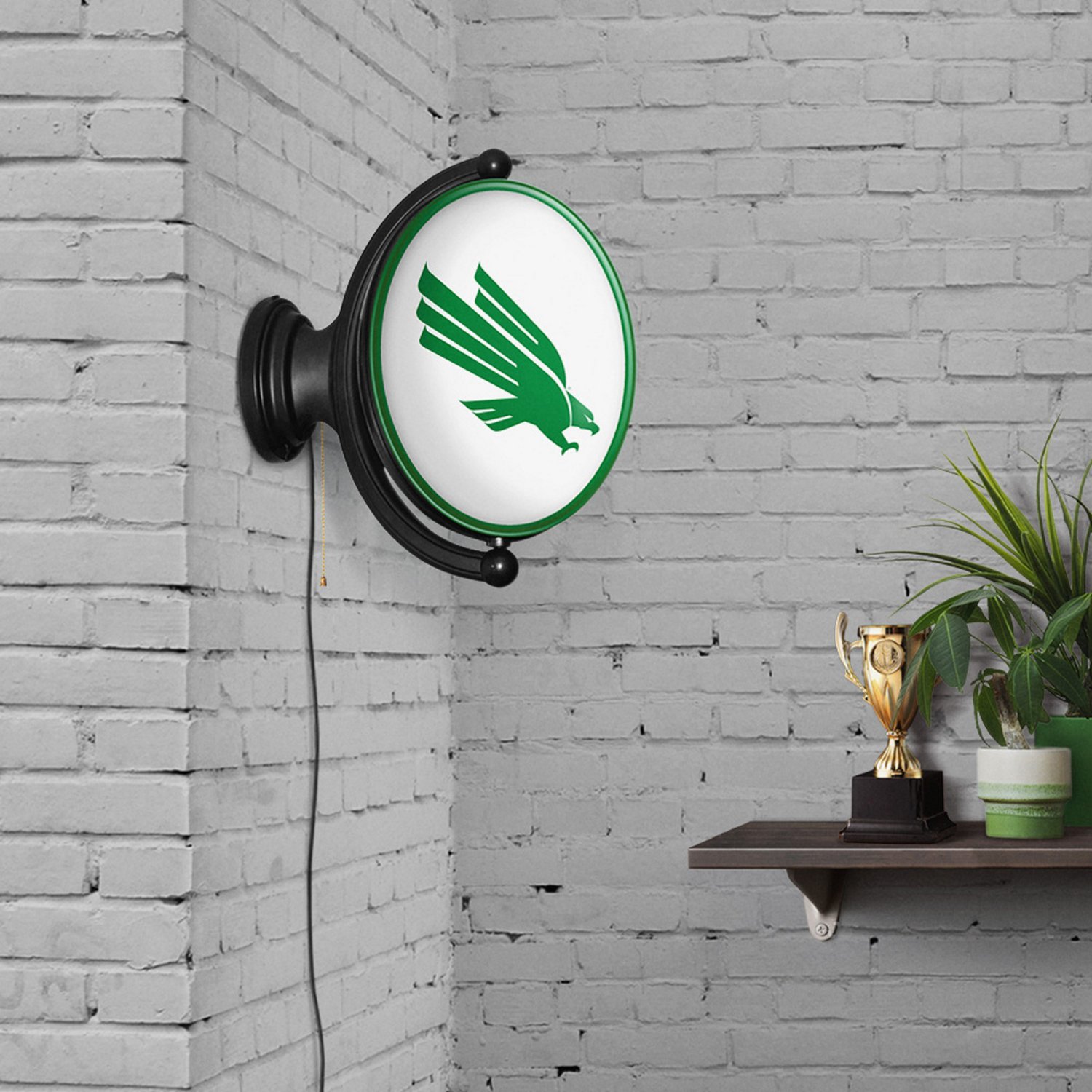 The Fan-Brand University of North Texas Original Oval Rotating Lighted Sign  - view number 4