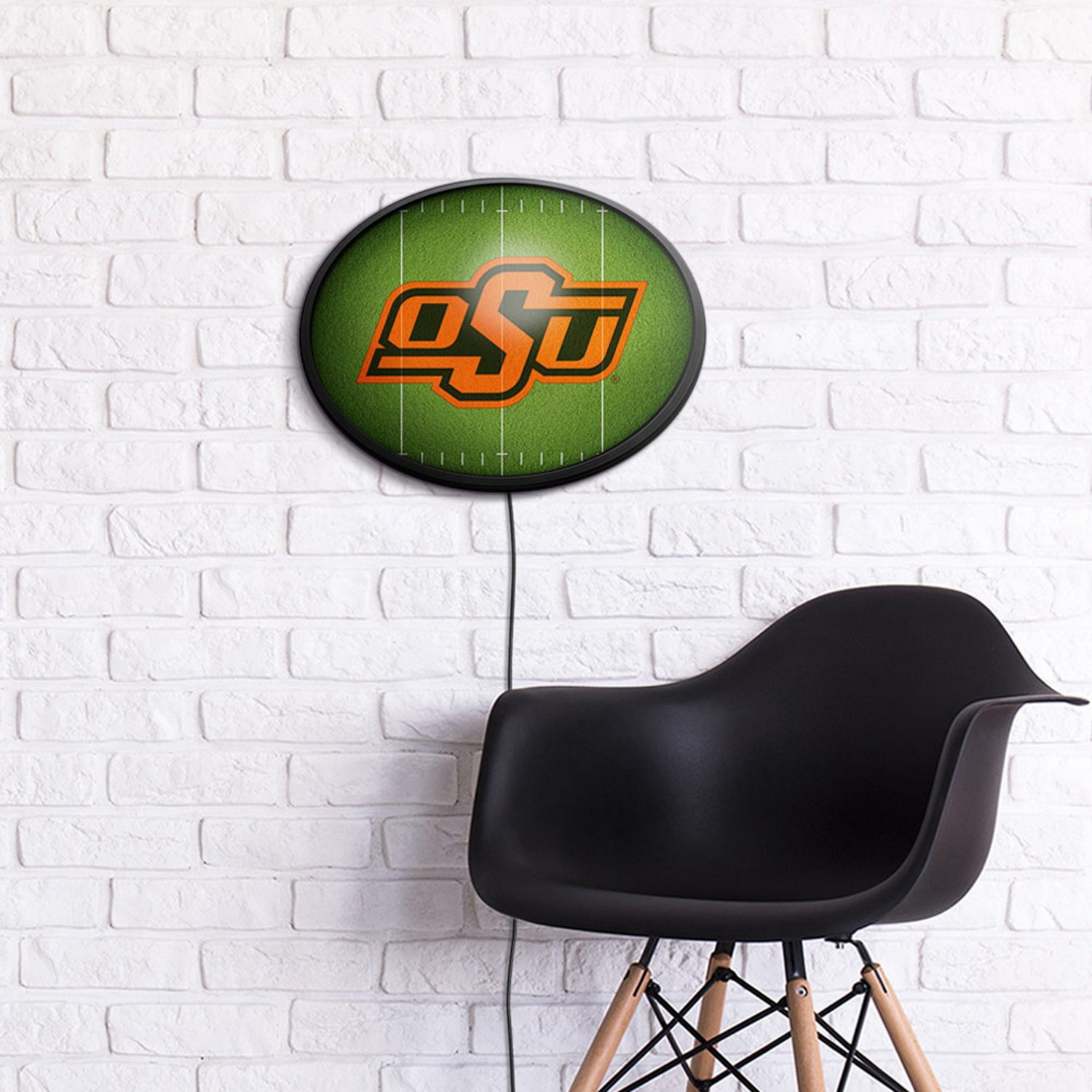 The Fan-Brand Oklahoma State University On the 50 Oval Slimline Lighted Wall Sign - view number 4