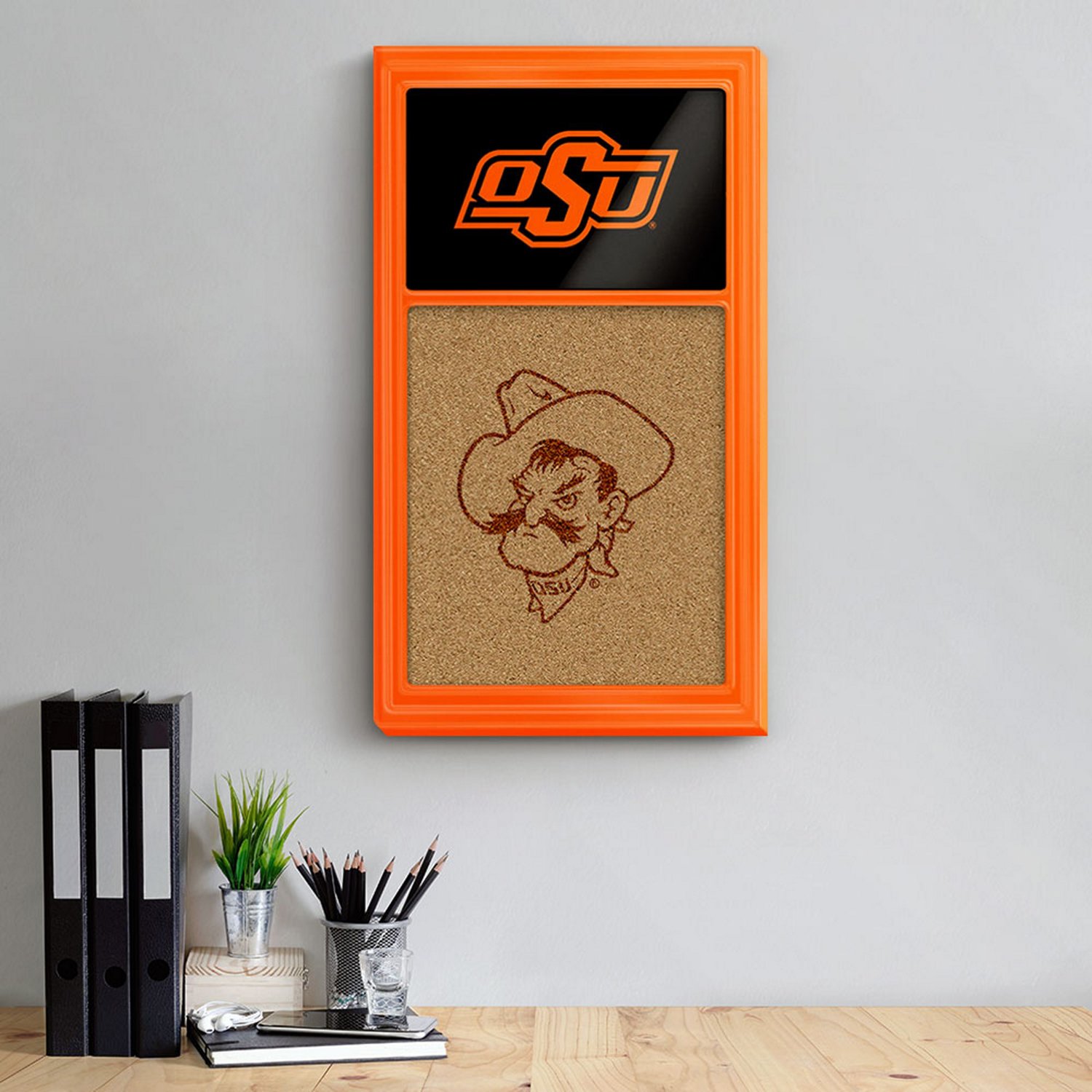The Fan-Brand Oklahoma State University Dual Logo Cork Note Board - view number 3