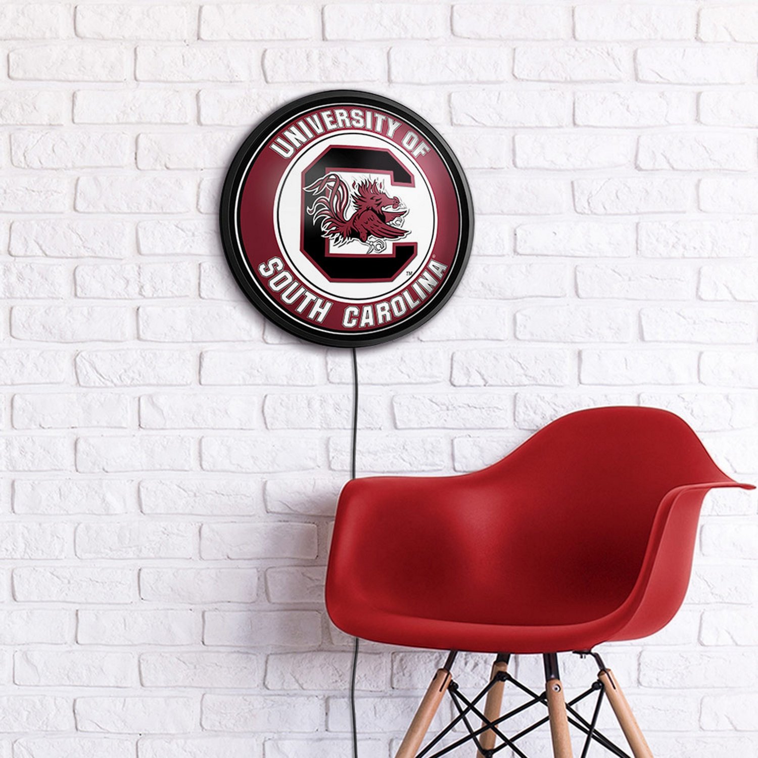 The Fan-Brand University of South Carolina Round Slimline Lighted Wall Sign - view number 4
