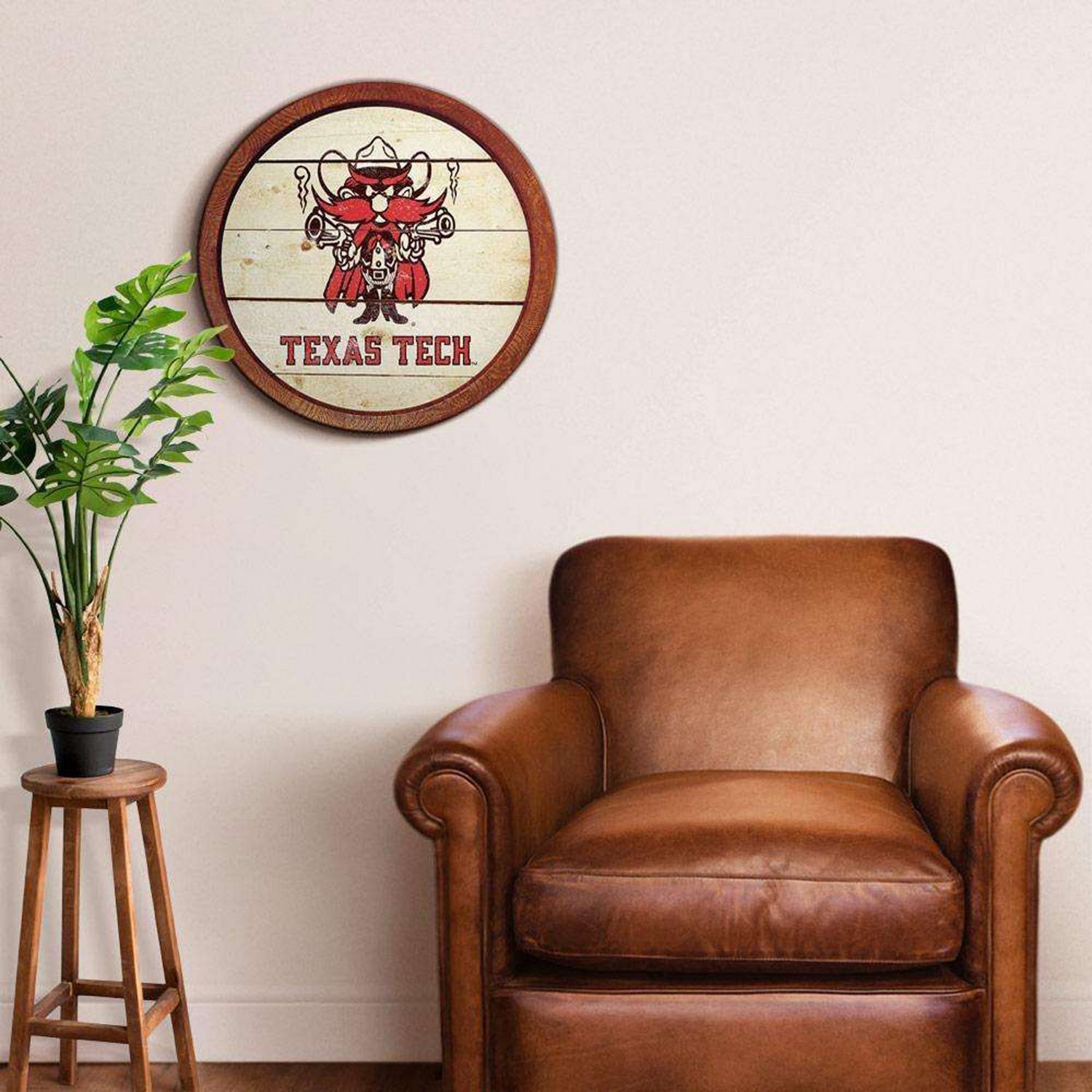The Fan-Brand Texas Tech University Raider Weathered Faux Barrel Top Sign  - view number 3