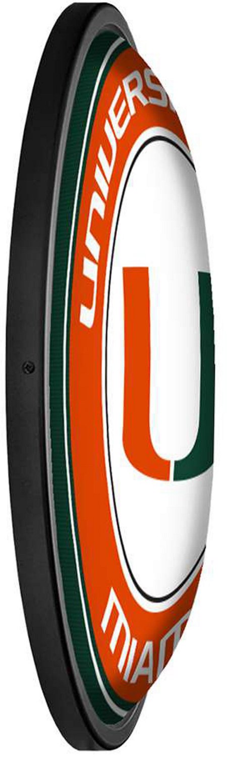 The Fan-Brand University of Miami Round Slimline Lighted Wall Sign - view number 3