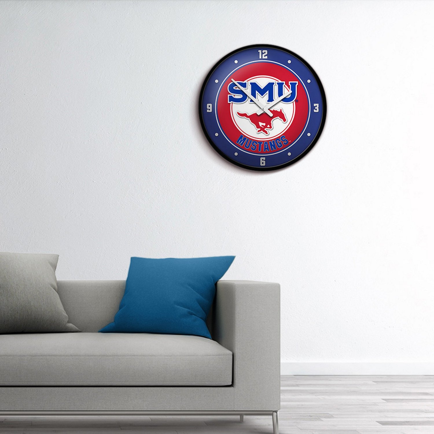 The Fan-Brand Southern Methodist University Modern Disc Clock - view number 2
