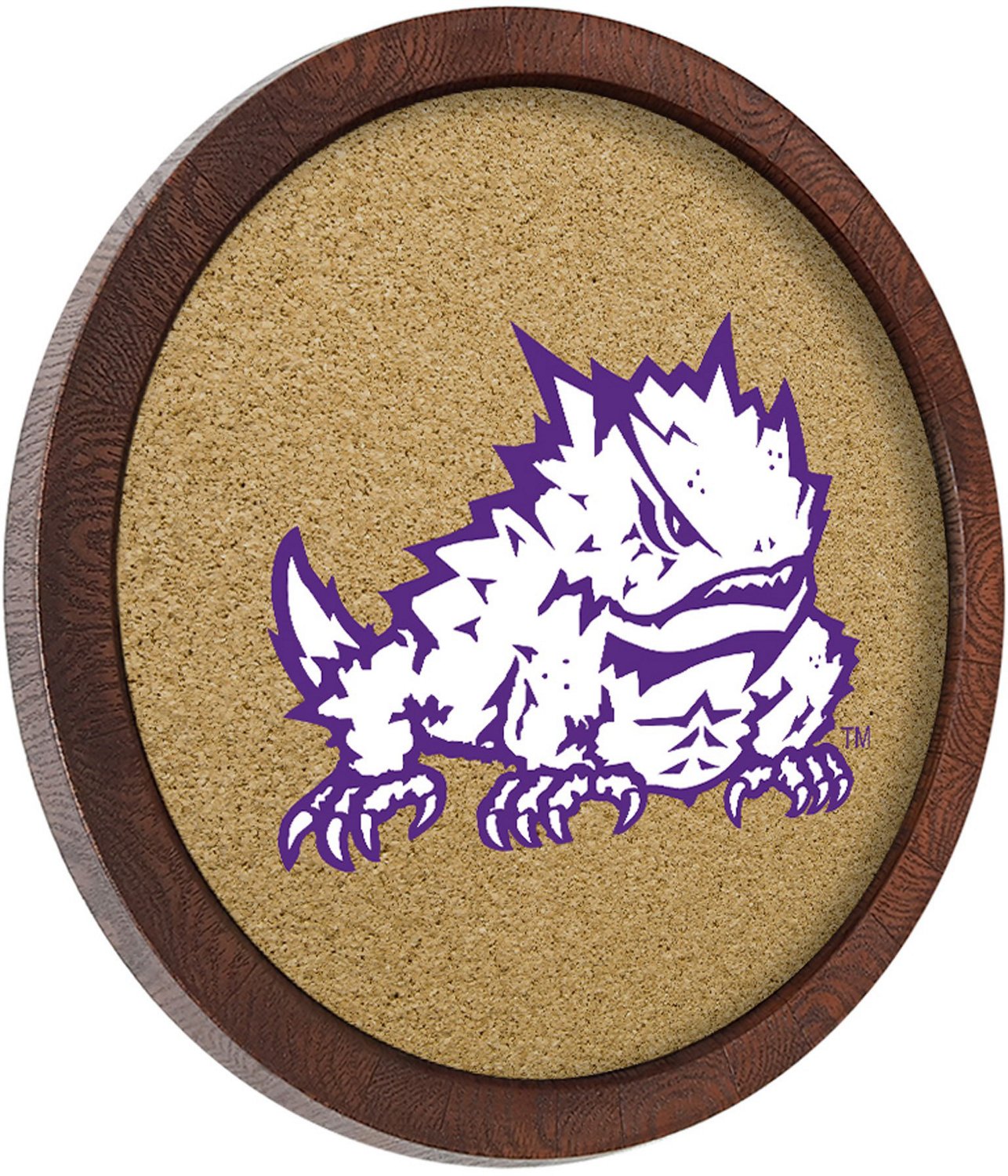 The Fan-Brand Texas Christian University Logo “Faux” Barrel Framed Cork Board - view number 2