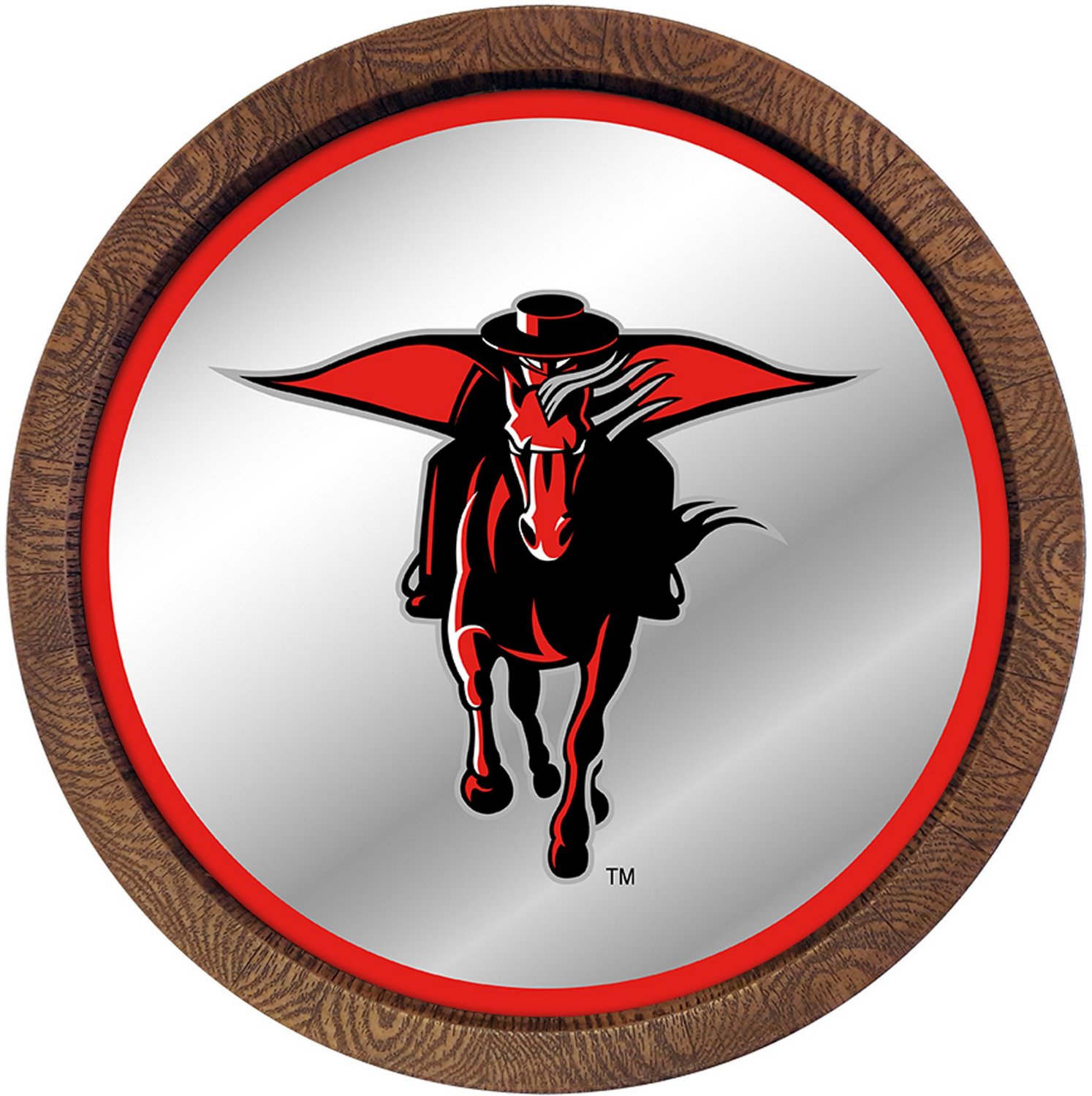 The Fan-Brand Texas Tech University Mascot Barrel Top Mirrored Wall Sign