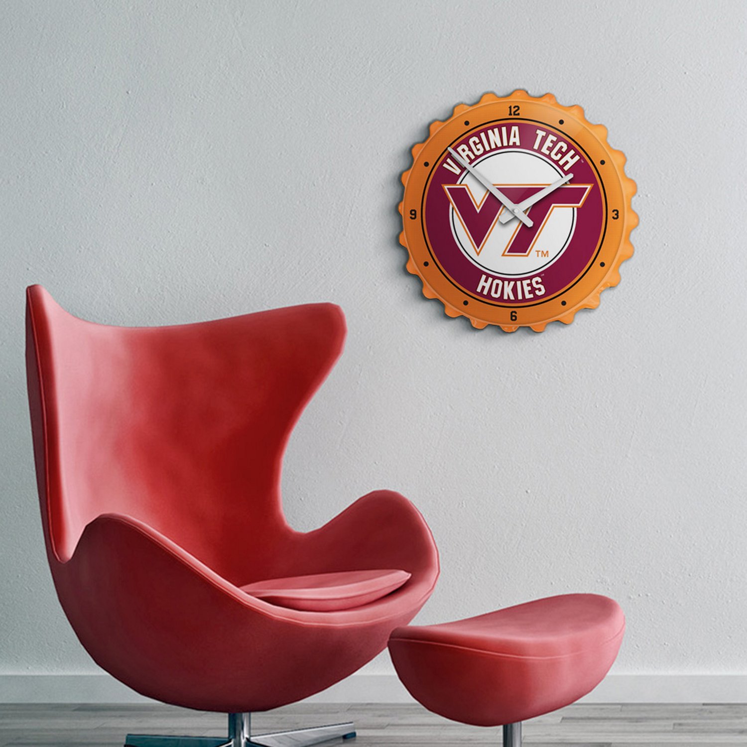 The Fan-Brand Virginia Tech Bottle Cap Clock - view number 3
