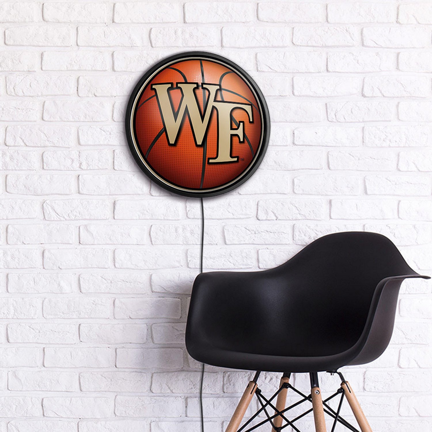 The Fan-Brand Wake Forest University Basketball Round Slimline Lighted Wall Sign - view number 4