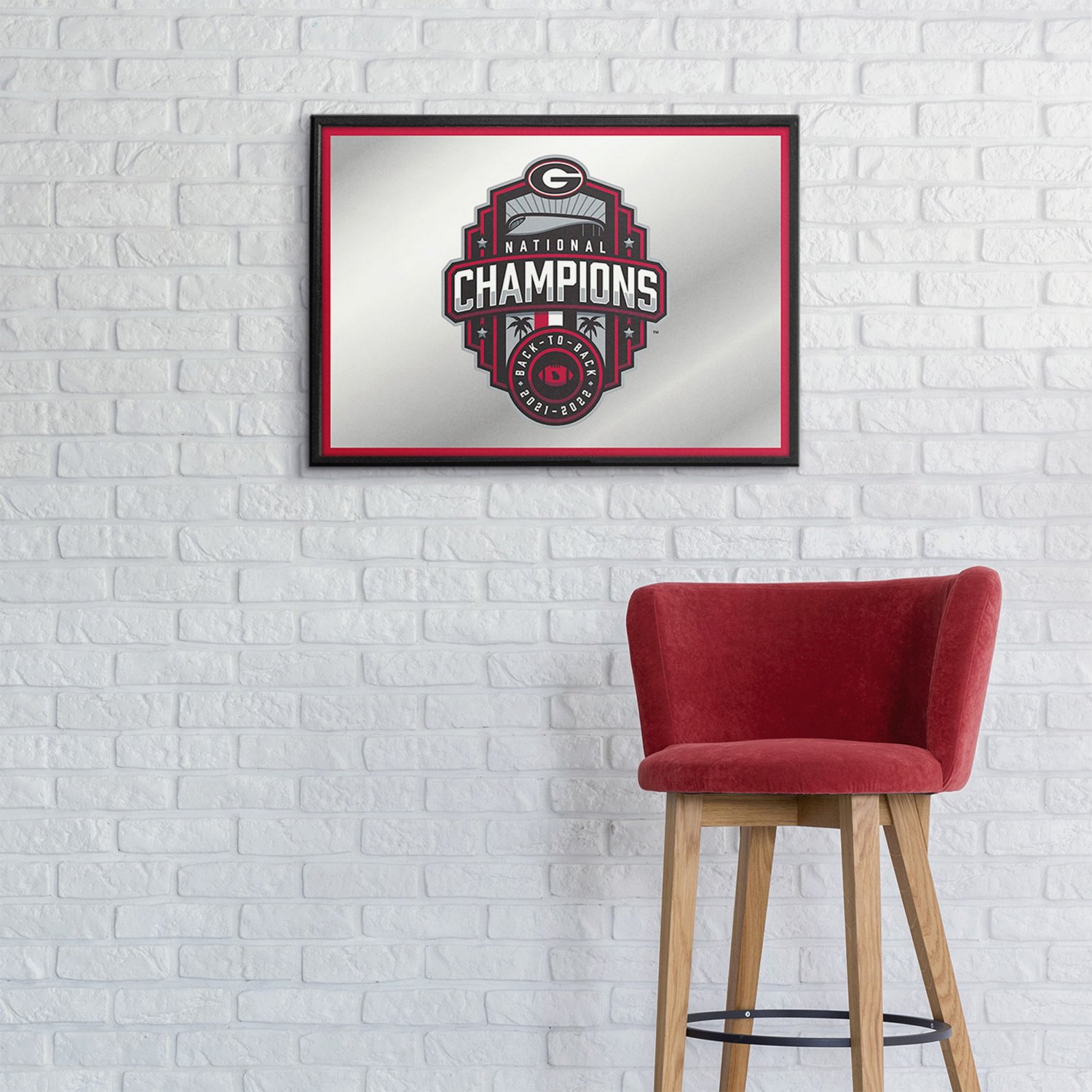 The Fan-Brand University of Georgia National Champions Framed Mirrored Wall Sign - view number 3