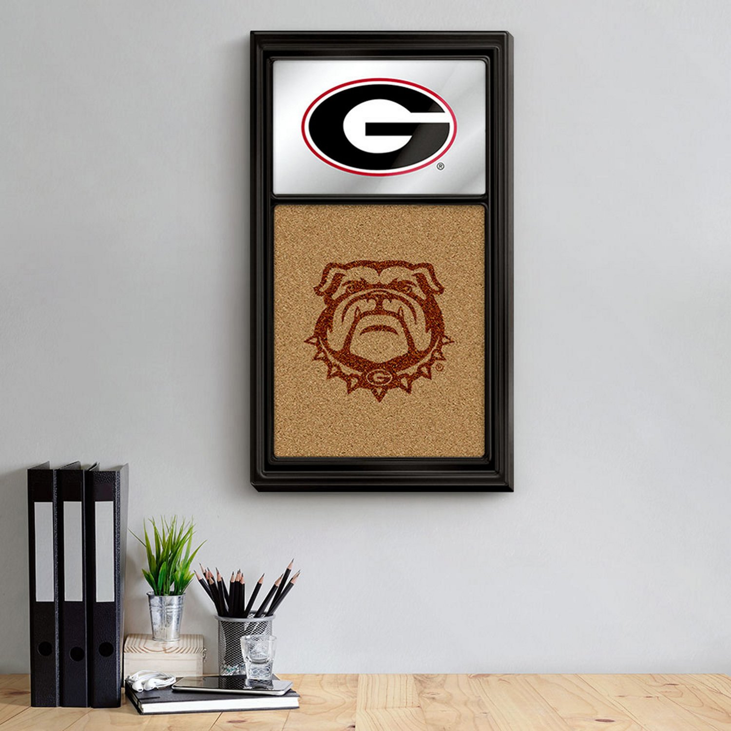 The Fan-Brand University of Georgia Dual Logo Mirrored Cork Note Board - view number 3