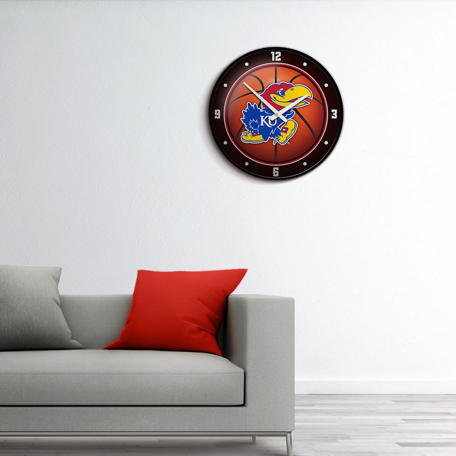 The Fan-Brand University of Kansas Basketball Modern Disc Clock  - view number 3