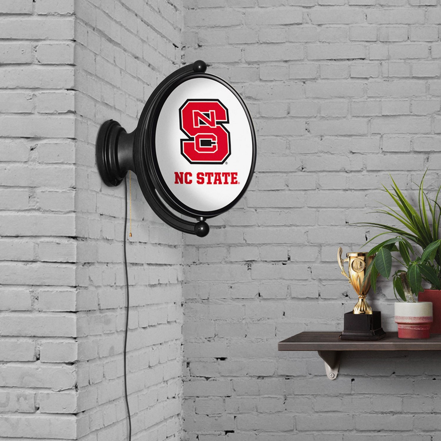 The Fan-Brand North Carolina State University Original Oval Rotating Lighted Sign  - view number 4