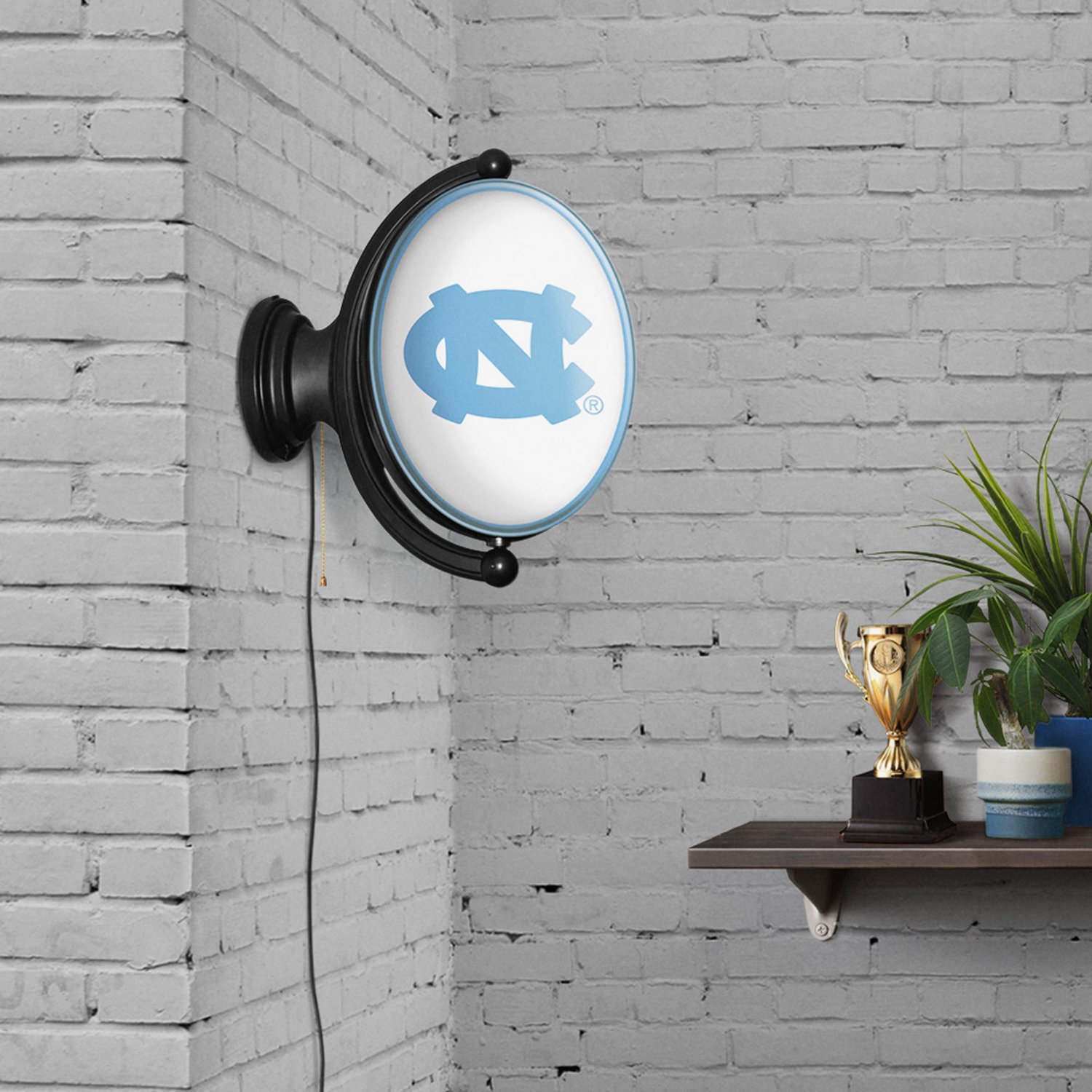 The Fan-Brand University of North Carolina Original Oval Rotating Lighted Sign  - view number 4