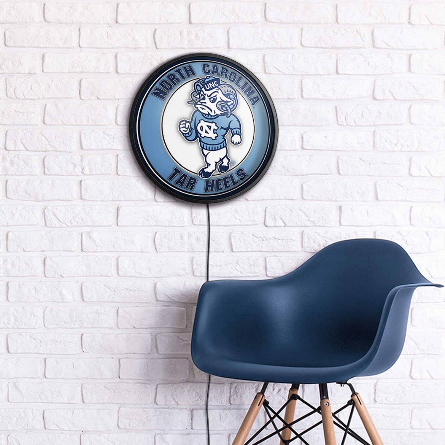 The Fan-Brand University of North Carolina Mascot Round Slimline Lighted Wall Sign - view number 4
