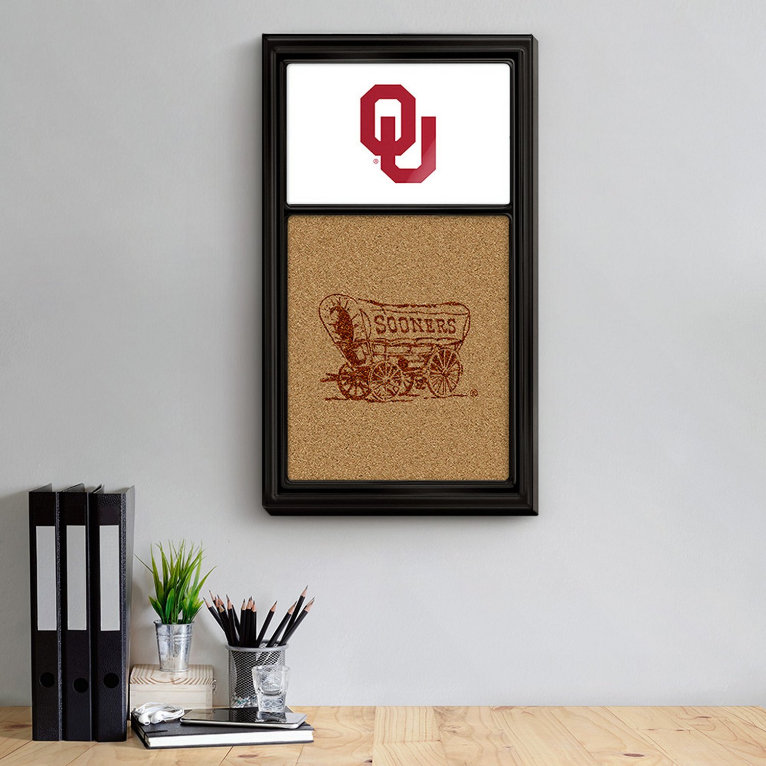 The Fan-Brand University of Oklahoma Dual Logo Cork Note Board - view number 3