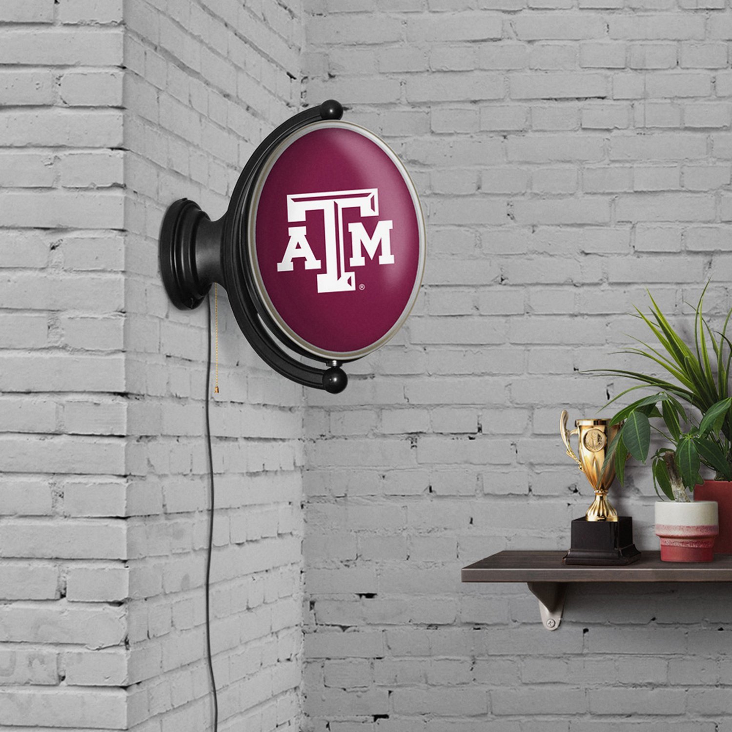The Fan-Brand Texas A&M University Original Oval Rotating Lighted Sign  - view number 4