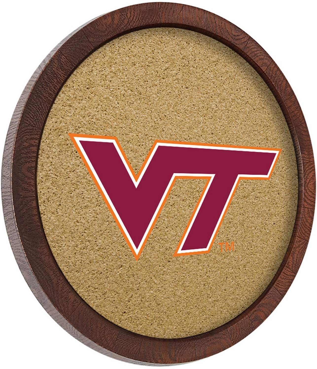 The Fan-Brand Virginia Tech Anchor “Faux” Barrel Framed Cork Board - view number 2