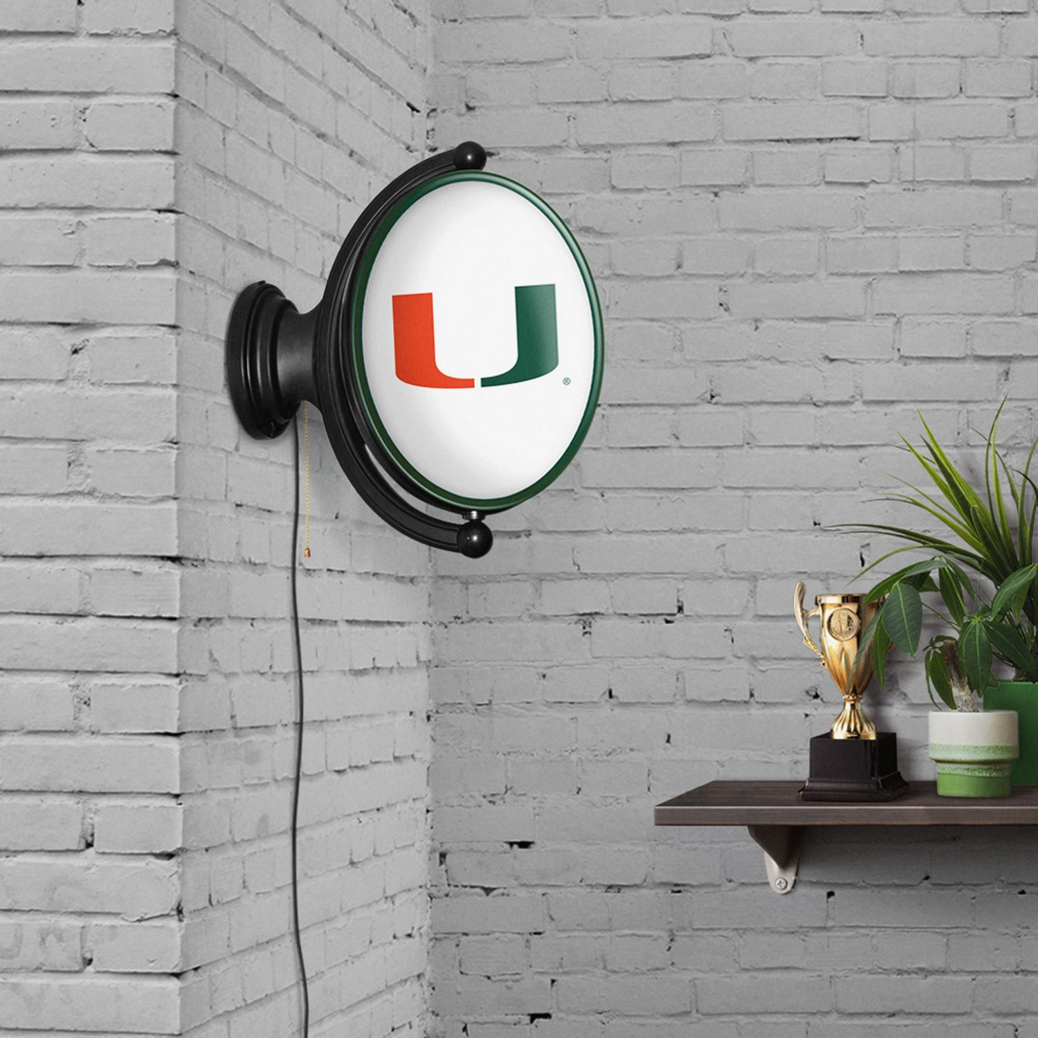 The Fan-Brand University of Miami Oval Rotating Lighted Sign - view number 4