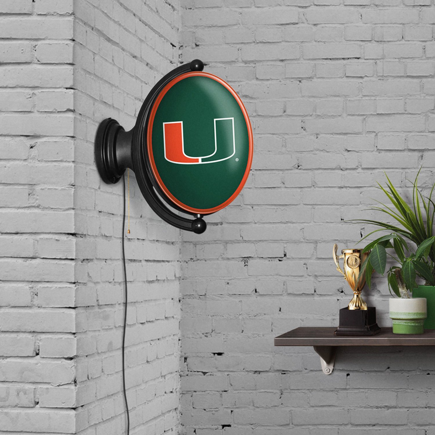 The Fan-Brand University of Miami Oval Rotating Lighted Sign - view number 4