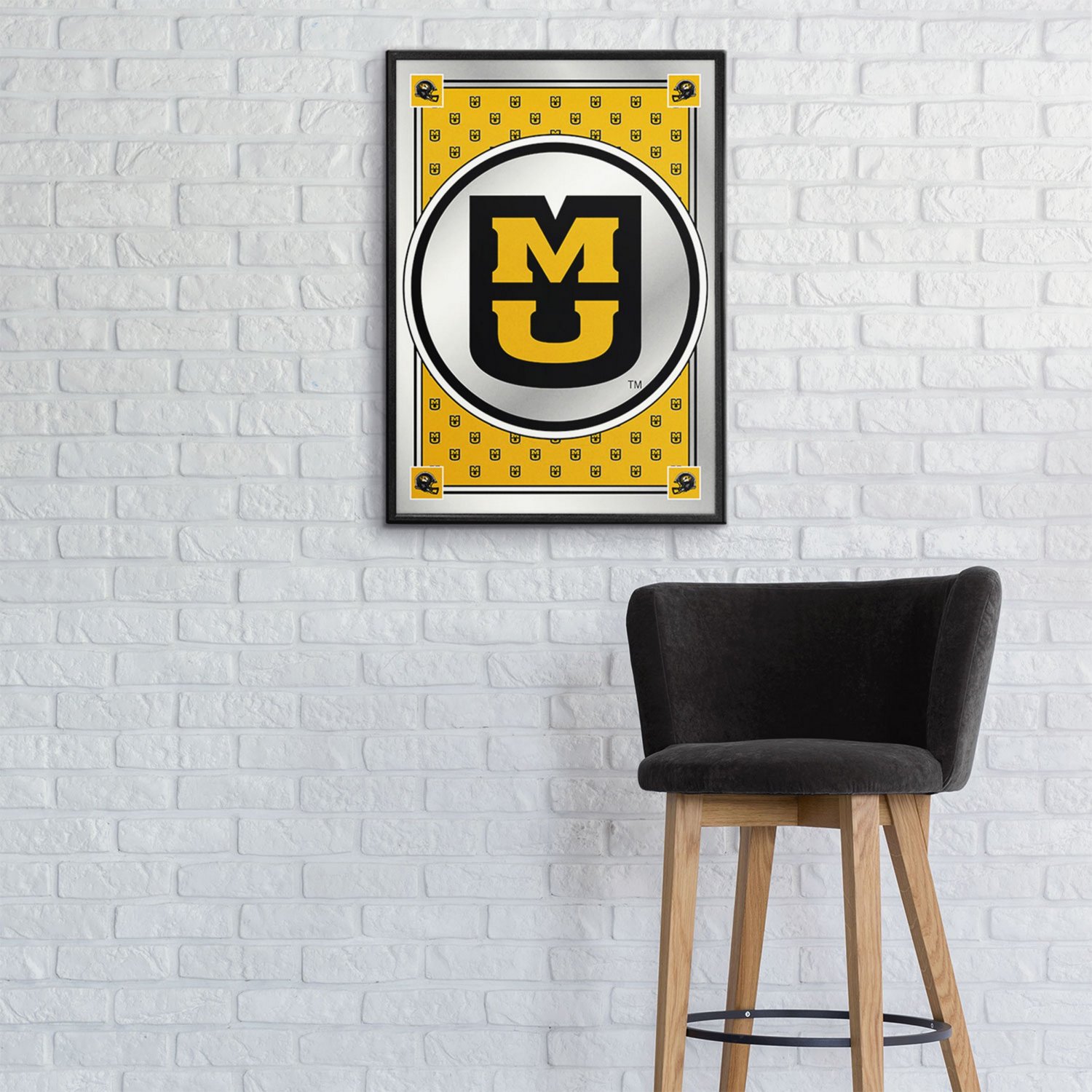 The Fan-Brand University of Missouri Team Spirit MU Framed Mirrored Wall Sign - view number 3