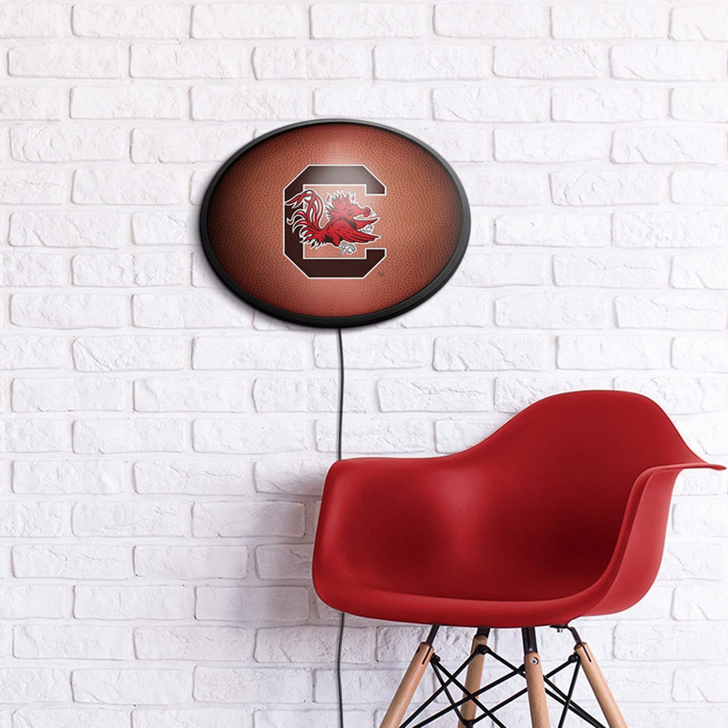 The Fan-Brand University of South Carolina Pigskin Oval Slimline Lighted Wall Sign - view number 4