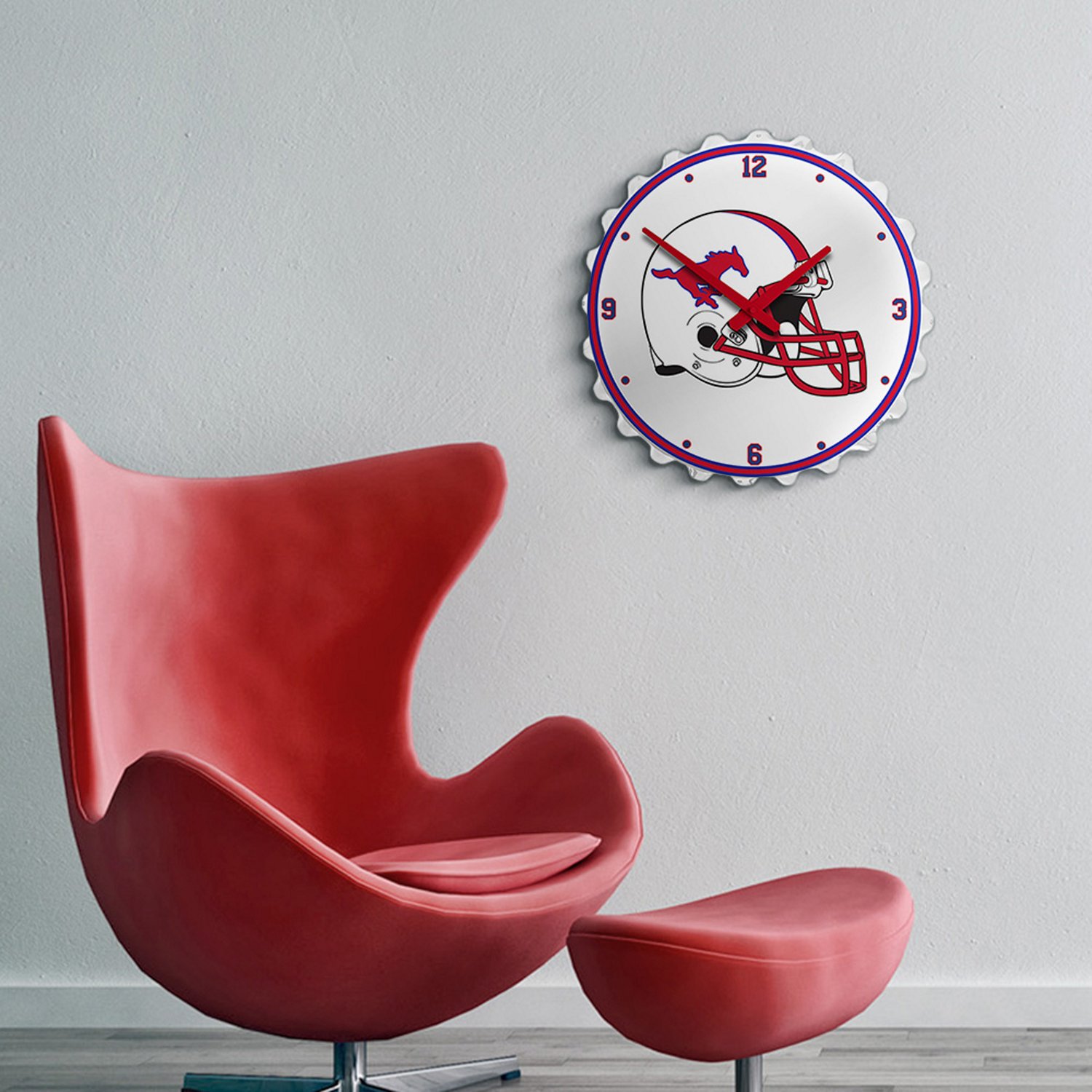 The Fan-Brand Southern Methodist University Helmet Bottle Cap Clock - view number 3