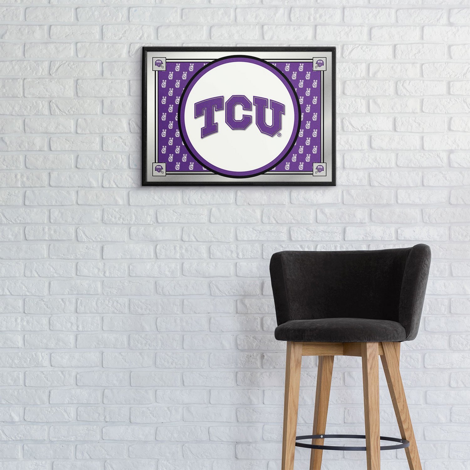 The Fan-Brand Texas Christian University Team Spirit Framed Mirrored Wall Sign - view number 3