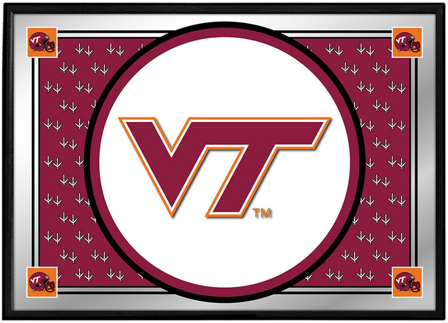 The Fan-Brand Virginia Tech University Team Spirit Framed Mirrored Wall ...