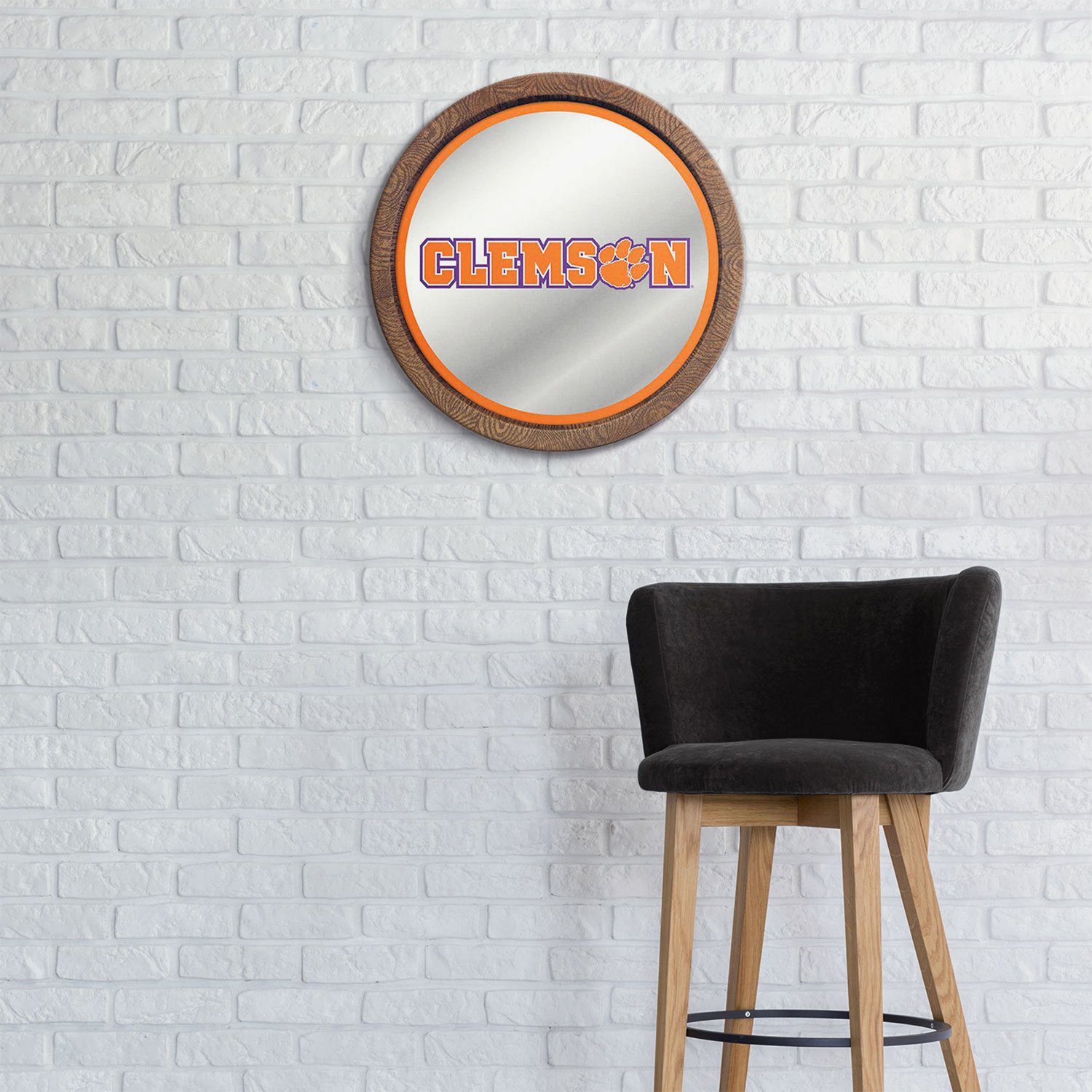 The Fan-Brand Clemson University Barrel Top Mirrored Sign - view number 3