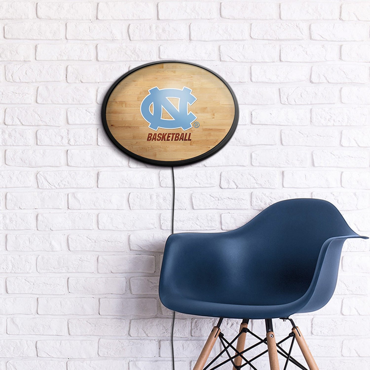 The Fan-Brand University of North Carolina Hardwood Oval Slimline Lighted Wall Sign - view number 4